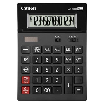 Canon Kalkulačka AS-2400, šedá, stolní, čtrnáctimístná