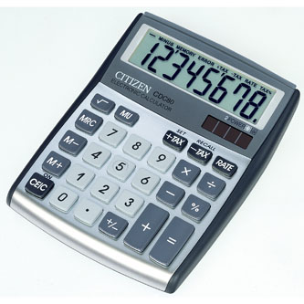 Citizen Kalkulačka CDC80WB, stříbrná, stolní, osmimístná, automatické vypnutí