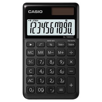 Casio Kalkulačka SL 1000 SC BK, černá, desetimístná, duální napájení