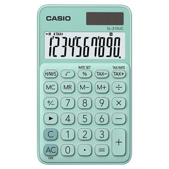 Casio Kalkulačka SL 310 UC GN, tyrkysová, desetimístná, duální napájení