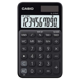 Casio Kalkulačka SL 310 UC BK, černá, desetimístná, duální napájení