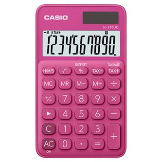 Casio Kalkulačka SL 310 UC RD, tmavě růžová, desetimístná, duální napájení
