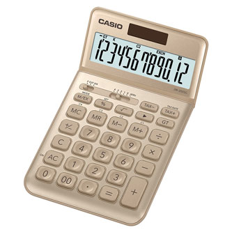 Casio Kalkulačka JW 200 SC GD, zlatá, dvanáctimístná, duální napájení, sklápěcí displej
