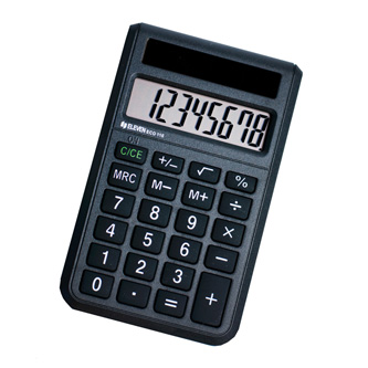Eleven kalkulačka ECC110, černá, stolní, osmimístná, šetrná k životním, u prostředí, solární napájení