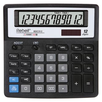 Rebell Kalkulačka RE-BDC312 BX, černá, stolní, dvanáctimístná