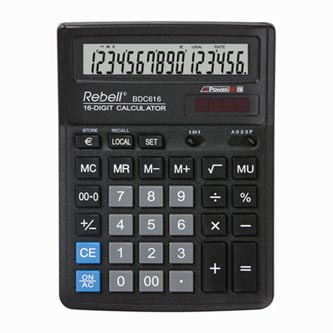 Rebell Kalkulačka RE-BDC616 BX, černá, stolní, šestnáctimístná