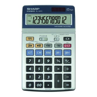 Sharp Kalkulačka EL-337C, stříbrná, stolní, dvanáctimístná