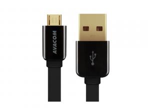 USB kabel (2.0), USB A M - microUSB M, 1.2m, černý, Avacom