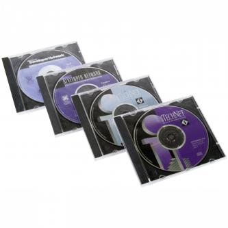 Box na 1 ks CD, průhledný, černý tray, 10,4 mm, 200-pack, cena za 1 ks
