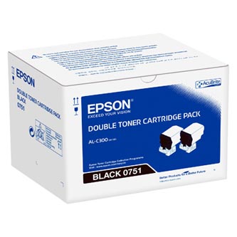Epson originální toner C13S050751, black, 14600 (2x7300)str., Epson WorkForce AL-C300N, O
