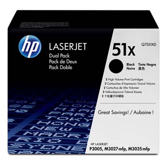 HP Q7551XD Toner Cart pro LJ P3005/M3035mfp/M3027mfp(2x13000 str.) - 2 pack