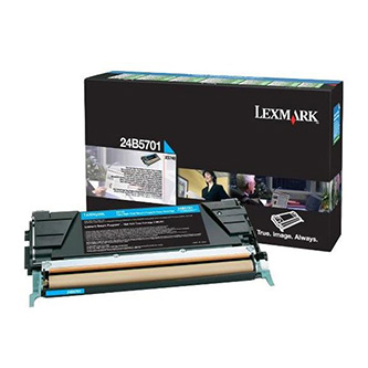 Lexmark originální toner 24B5701, cyan, 10000str., high capacity, return, Lexmark XS748, XS748de, O