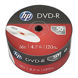 HP DVD-R, DME00070-3, 50-pack, 4.7GB, 16x, 12cm, bulk, bez možnosti potisku, pro archivaci dat