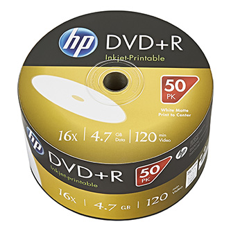 HP DVD+R, Inkjet Printable, DRE00070WIP-3, 4.7GB, 16x, bulk, 50-pack, 69304, 12cm, pro archivaci dat