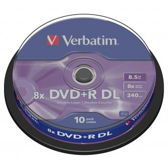 Verbatim DVD+R DL, Double Layer Matt Silver, 43666, 8.5GB, 8x, spindle, 10-pack, bez možnosti potisku, 12cm, pro archivaci dat