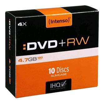 Intenso DVD+RW, Rewritable, 4211632, 4.7GB, 4x, slim case, 10-pack, 12cm, pro archivaci dat