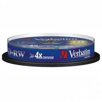 Verbatim DVD+RW, Matt Silver, 43488, 4.7GB, 4x, spindle, 10-pack, bez možnosti potisku, 12cm, pro archivaci dat