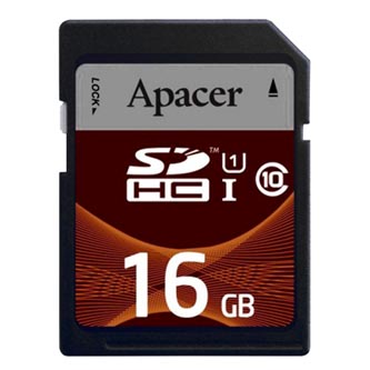 Apacer paměťová karta Secure Digital, 16GB, SDHC, AP16GSDHC10U1-R, UHS-I U1 (Class 10)