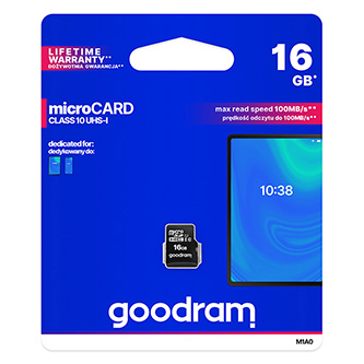 Goodram paměťová karta Micro Secure Digital Card, 16GB, micro SDHC, M1A0-0160R12, UHS I U1 (Class 10)