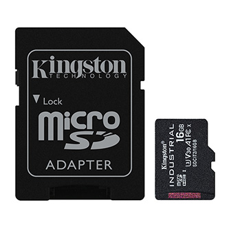 Kingston paměťová karta Industrial C10, 16GB, micro SDHC, SDCIT2/16GB, UHS-I U3 (Class 10), pSLC karta s adaptérem