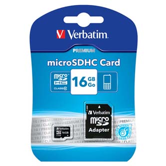 Verbatim Micro Secure Digital Card, 16GB, micro SDHC, 44082, UHS-I U1 (Class 10), s adaptérem