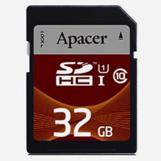 Apacer paměťová karta Secure Digital Card, 32GB, SDHC, AP32GSDHC10U1-R, UHS-I U1 (Class 10)