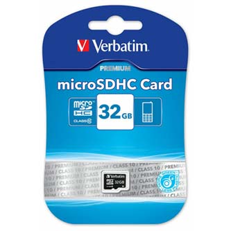 Verbatim paměťová karta Micro Secure Digital Card Premium, 32GB, micro SDHC, 44013, UHS-I U1 (Class 10)