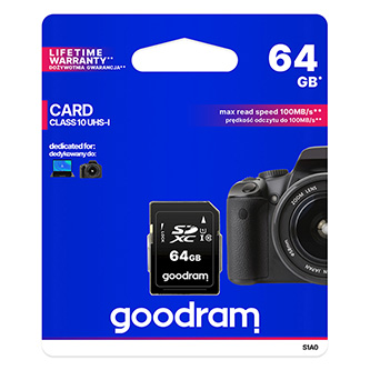Goodram Secure Digital Card, 64GB, SDXC, S1A0-0640R12, UHS-I U1 (Class 10)