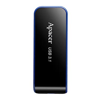 Apacer USB flash disk, USB 3.0 (3.2 Gen 1), 16GB, AH356, černý, AP16GAH356B-1, USB A, s výsuvným konektorem