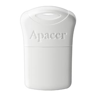 Apacer USB flash disk, USB 2.0, 16GB, AH116, bílý, AP16GAH116W-1, USB A, s krytkou