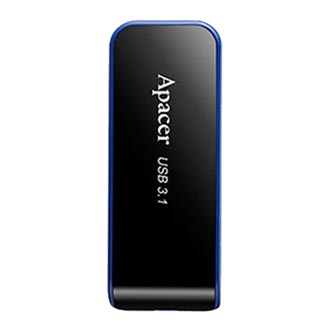 Apacer USB flash disk, USB 3.0 (3.2 Gen 1), 32GB, AH356, černý, AP32GAH356B-1, USB A, s výsuvným konektorem