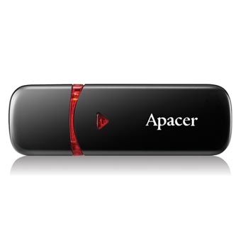 Apacer USB flash disk, USB 2.0, 32GB, AH333, černý, AP32GAH333B-1, USB A, s krytkou