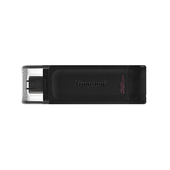 Kingston USB flash disk, USB 3.0 (3.2 Gen 1), 32GB, DataTraveler 70, černý, DT70/32GB, USB C