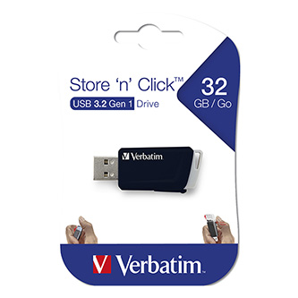 Verbatim USB flash disk, USB 3.0 (3.2 Gen 1), 32GB, Store N Click, černý, 49307, USB A, s výsuvným konektorem