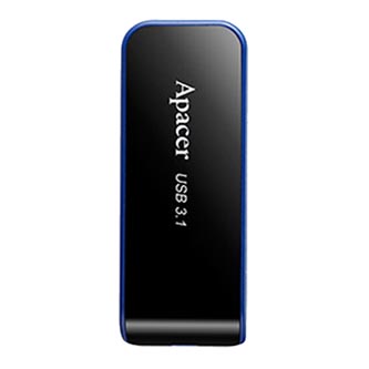 Apacer USB flash disk, USB 3.0, 64GB, AH356, černý, AP64GAH356B-1, USB A, s výsuvným konektorem
