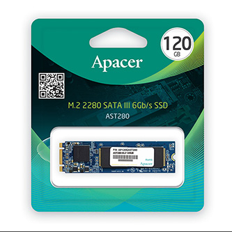 Interní disk SSD Apacer M.2 SATA III, 120GB, AST280, AP120GAST280-1, 500 MB/s-R, 470 MB/s-W