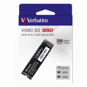 Interní disk SSD Verbatim M.2 SATA III, 256GB, Vi560, 49362, 560 MB/s-R, 460 MB/s-W