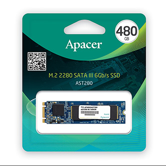 Interní disk SSD Apacer M.2 SATA III, M.2 SATA III, 480GB, GB, AST280, AP480GAST280-1, 520 MB/s-R, 495 MB/s-W
