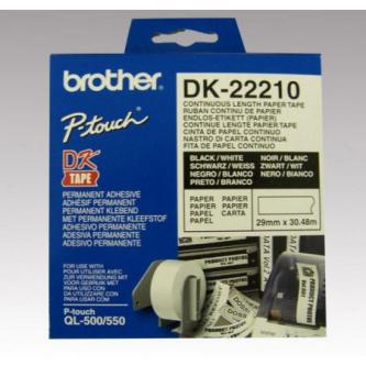Brother papírová role 29mm x 30.48m, bílá, 1 ks, DK22210, pro tiskárny štítků