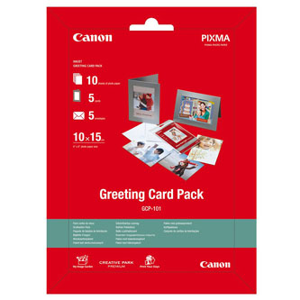 Canon Greeting Card Pack, foto papír, lesklý, bílý, 10x15cm, 4x6", 170 g/m2, 10 ks, 0775B077, inkoustový