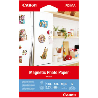 Canon Magnetic Photo Paper, foto papír, lesklý, bílý, Canon PIXMA, 10x15cm, 4x6", 670 g/m2, 5 ks, 3634C002, nespecifikováno