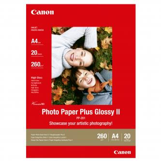 Canon Photo Paper Plus Glossy, foto papír, lesklý, bílý, A4, 260 g/m2, 20 ks, PP-201 A4, inkoustový