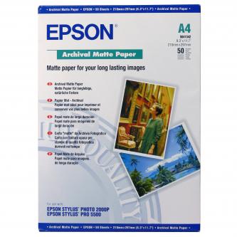 Epson Archival Matte Paper, bílá, 50, ks C13S041342, pro inkoustové tiskárny, 210x297mm (A4), A4, 190 g/m2