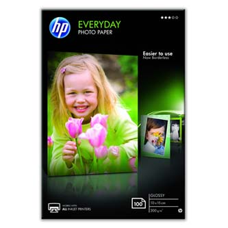 HP Everyday Photo Paper, Glossy, foto papír, lesklý, bílý, 10x15cm, 4x6", 200 g/m2, 100 ks, CR757A, inkoustový