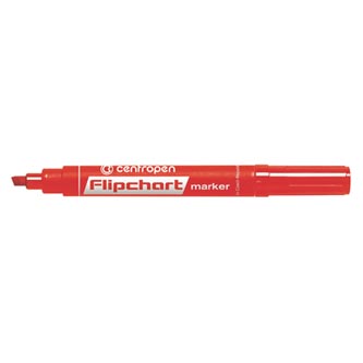 Centropen, flipchart marker 8560, červený, 10ks, 1-4,6mm, nepropíjí se papírem, cena za 1ks
