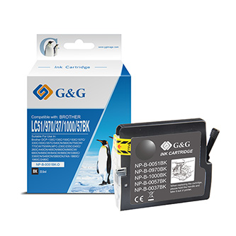 G&G kompatibilní ink s LC-1000BK, black, 500str., NP-B-0051BK/1000BK/970BK, pro Brother DCP-130C, 330C, 540CN, 350C, MFC-440CN, 46