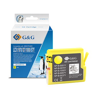 G&G kompatibilní ink s LC-1000Y, yellow, 400str., NP-B-0051Y/1000Y/970Y, pro Brother DCP-330C, 540CN, 130C, MFC-240C, 440CN