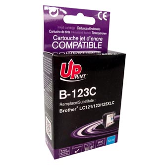 UPrint kompatibilní ink s LC-123C, cyan, 600str., 10ml, B-123C, pro Brother MFC-J4510 DW