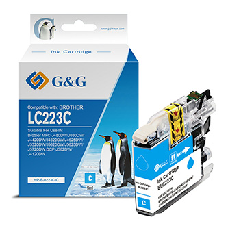 G&G kompatibilní ink s LC223C, cyan, 9ml, ml NP-B-0223C, pro Brother MFC-J4420DW, J4620DW, J4625DW, J5320DW, J5620DW, J