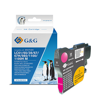 G&G kompatibilní ink s LC-980M, LC-1100M, magenta, 260str., NP-B-0061M/1100M/980M, pro Brother DCP-145C, 165C